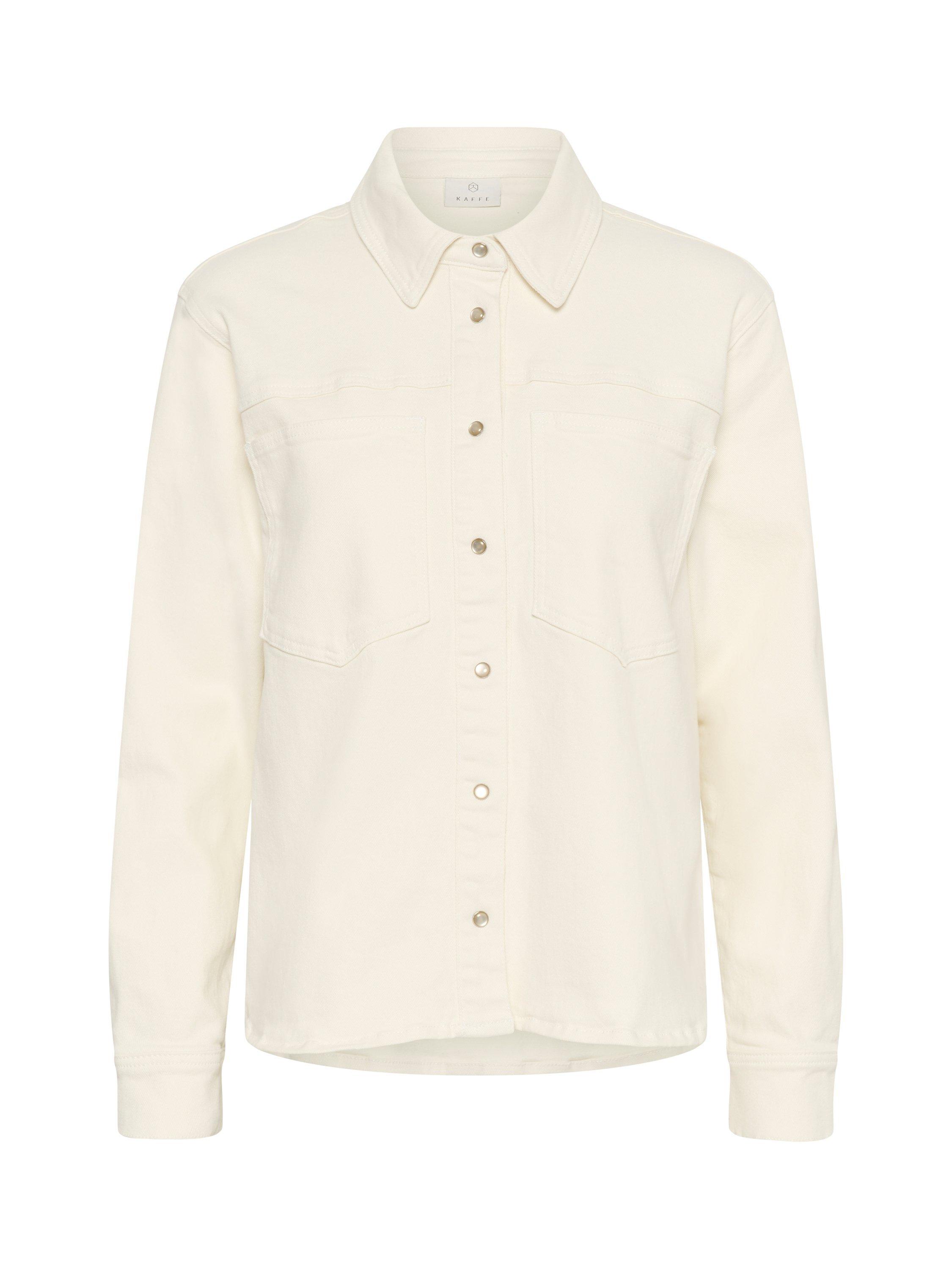 Product image 1 of 2, which shows KAFFE Whitney Denim Shirt, Beige, 8