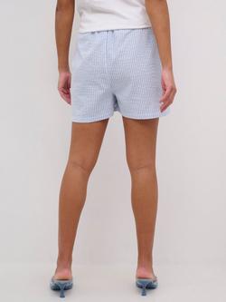 KAFFE Elna Stripe Cotton Elasticated Drawstring Waist Shorts, Multi - view 2, Multi