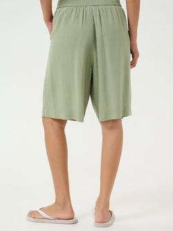 KAFFE Milia Linen Blend Shorts - view 2, Mid Green