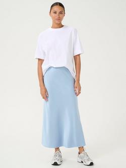 KAFFE Hill Satin A-Line Maxi Skirt - view 2, Mid Blue