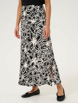 KAFFE Vera Floral Print A-Line Maxi Skirt, Black/Multi, Black/Multi
