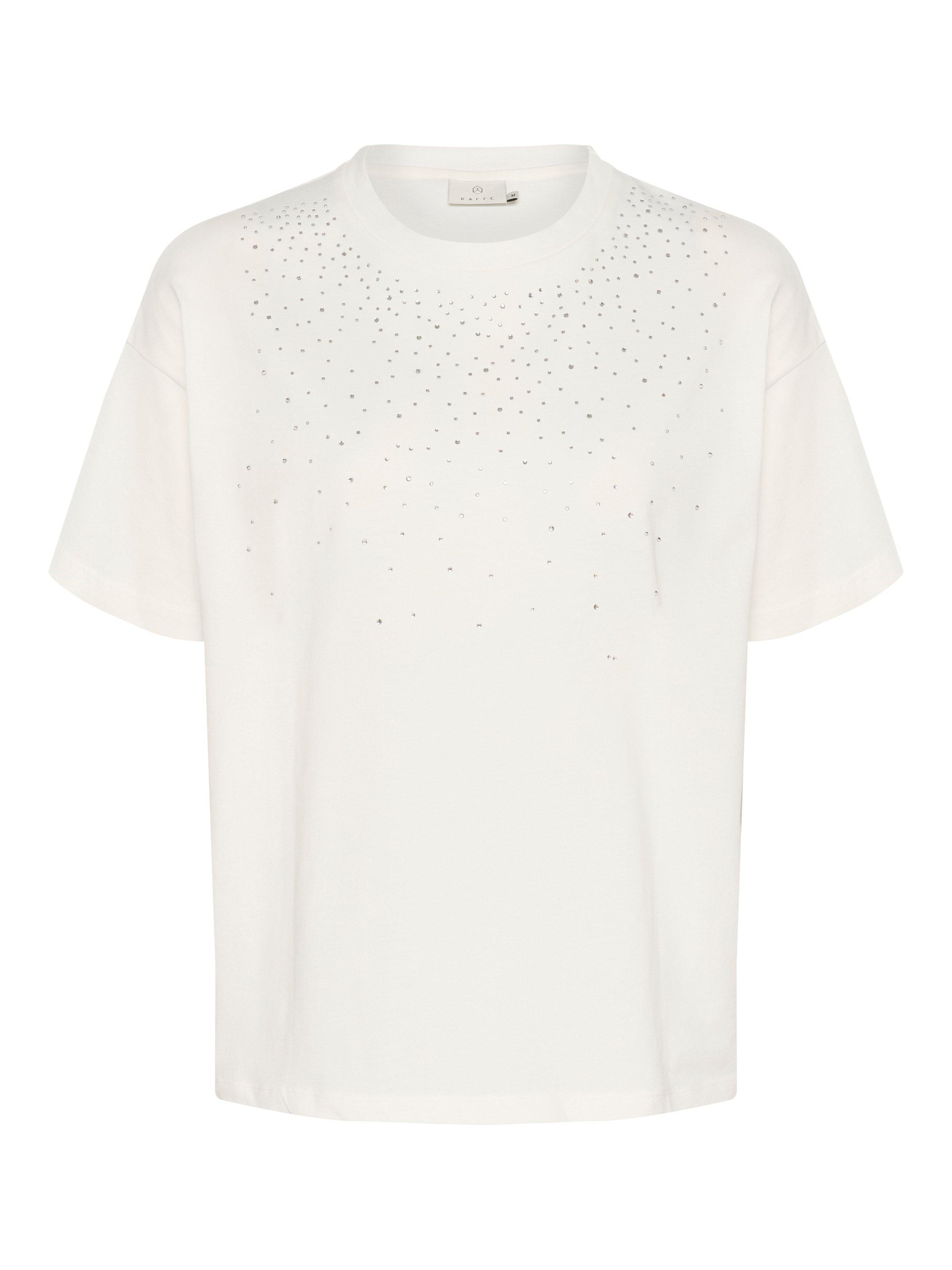 Product image 5 of 6, which shows KAFFE Berisa Cotton Crew Neck T-Shirt, Chalk, XS