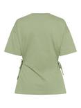 KAFFE Danny Cotton Tie Side T-Shirt, Mid Green