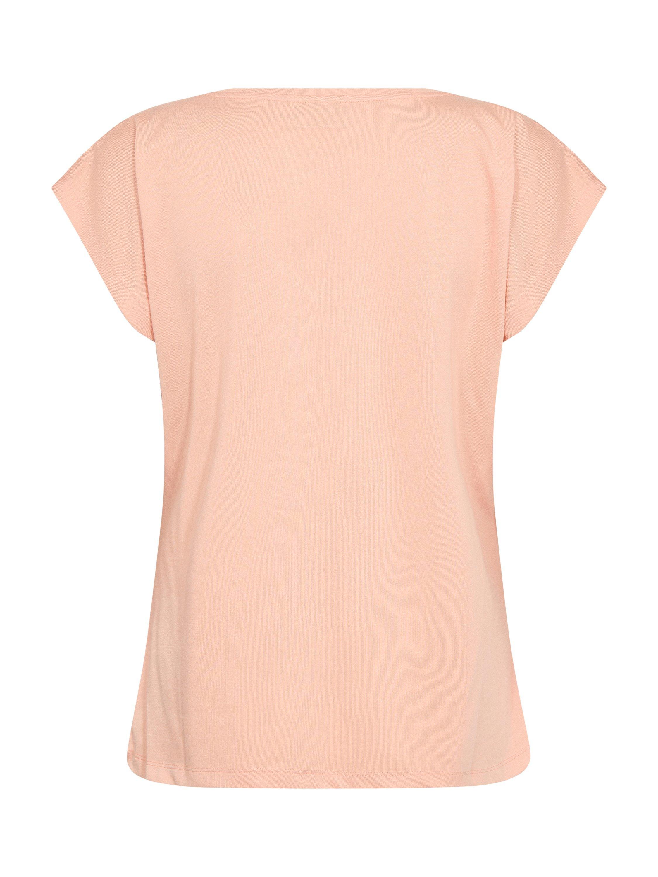 Product image 5 of 5, which shows KAFFE KAlise V-Neck T-Shirt, Elephant Skin, Peach Nectar, XS