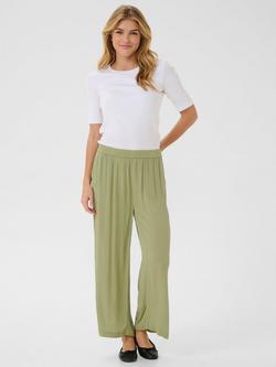 KAFFE Milia Cropped Relaxed Fit Trousers - view 2, Oil Green