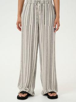 KAFFE Milia Stripe High Waist Trousers, Beige/Multi, Beige/Multi