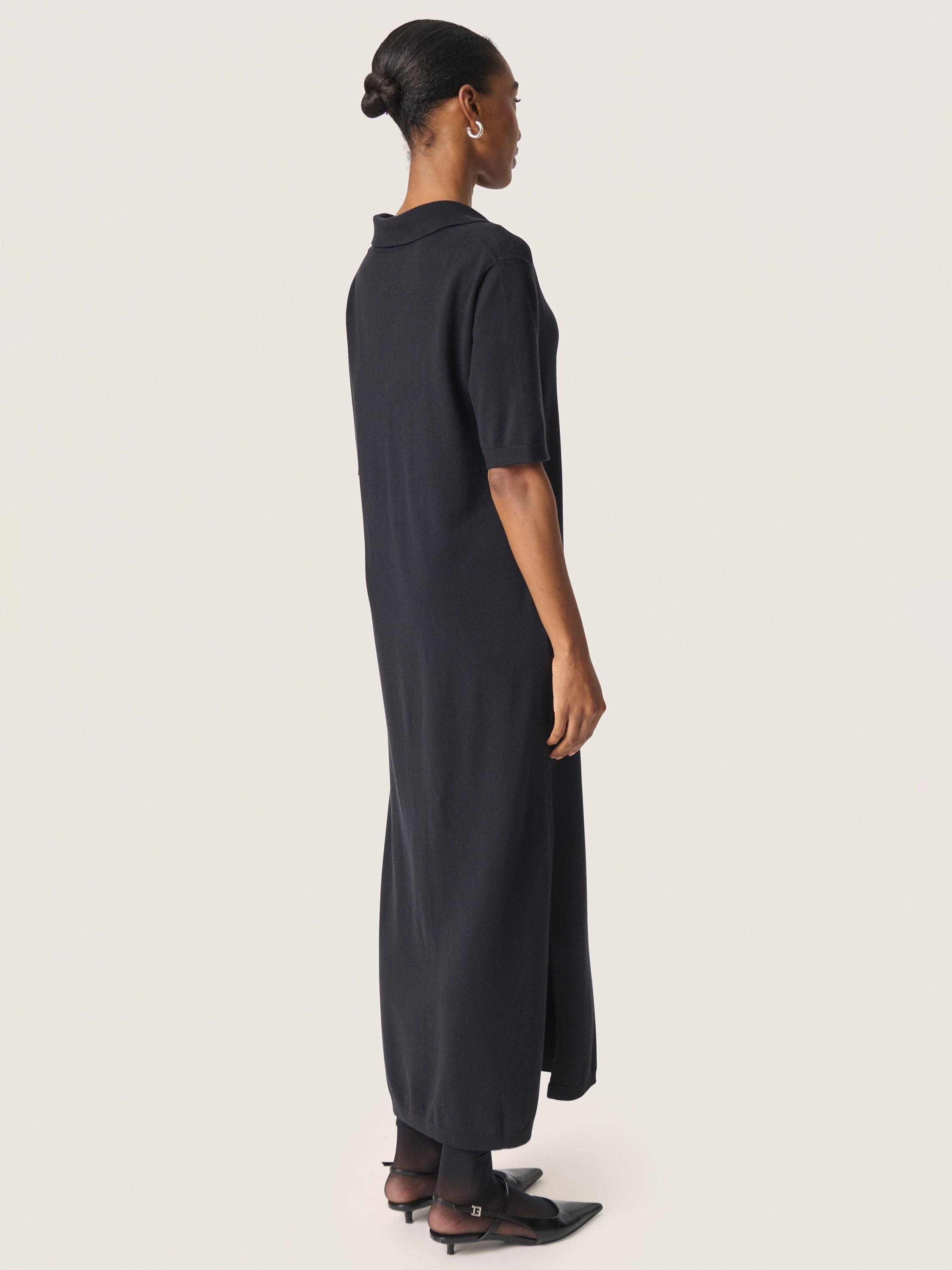 Product image 2 of 5, which shows Soaked In Luxury Spina Polo Maxi Dress, Black, XS