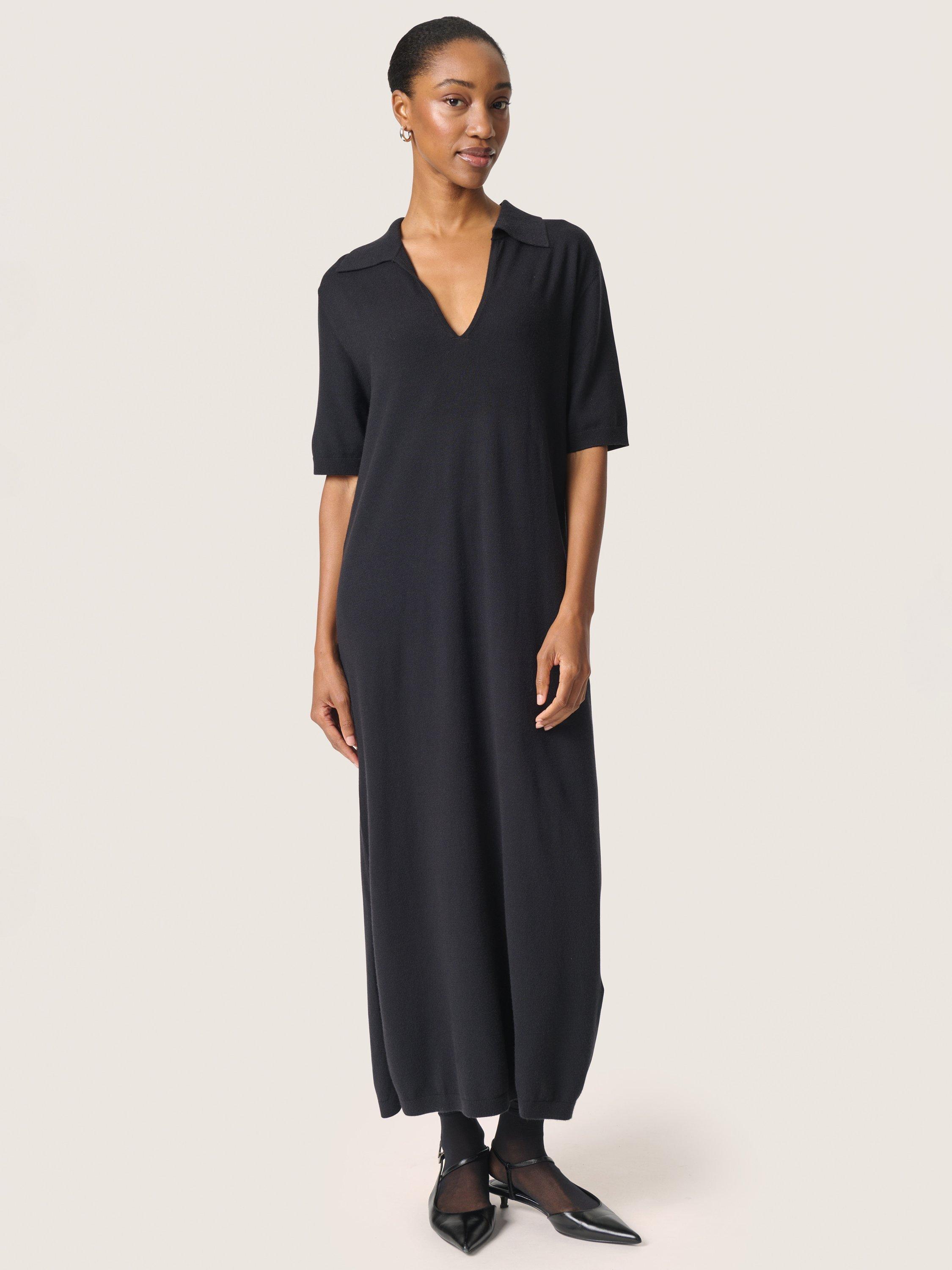 Product image 3 of 5, which shows Soaked In Luxury Spina Polo Maxi Dress, Black, XS