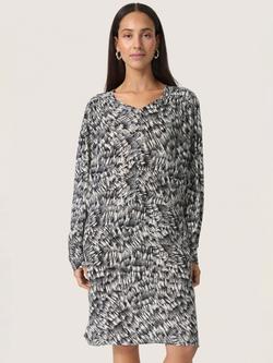 Soaked In Luxury Zaya Spring Abstract Dress, Black, Black