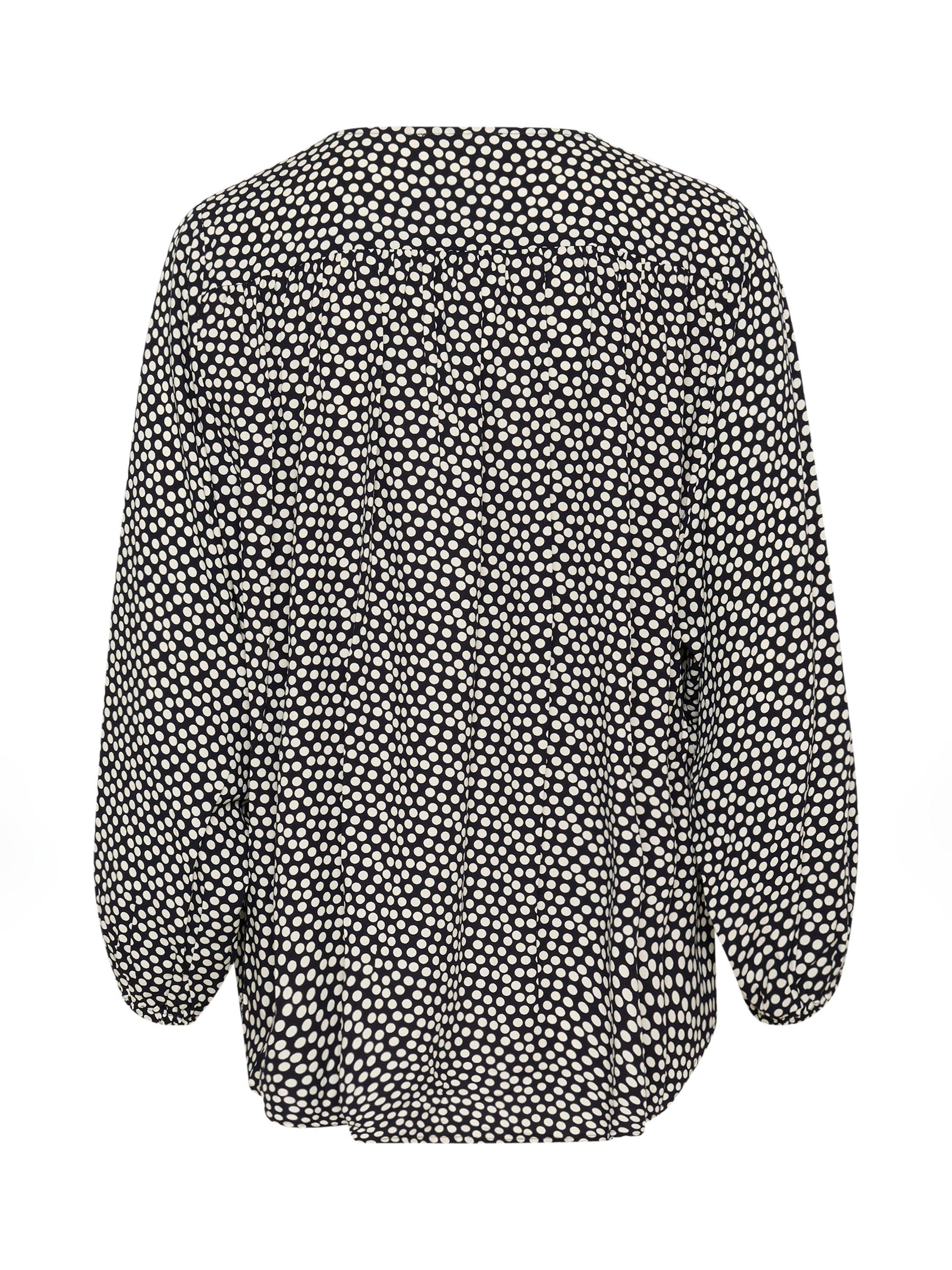 Product image 6 of 6, which shows Soaked In Luxury Arjana Polka Dot Shirt, Black/White, XS