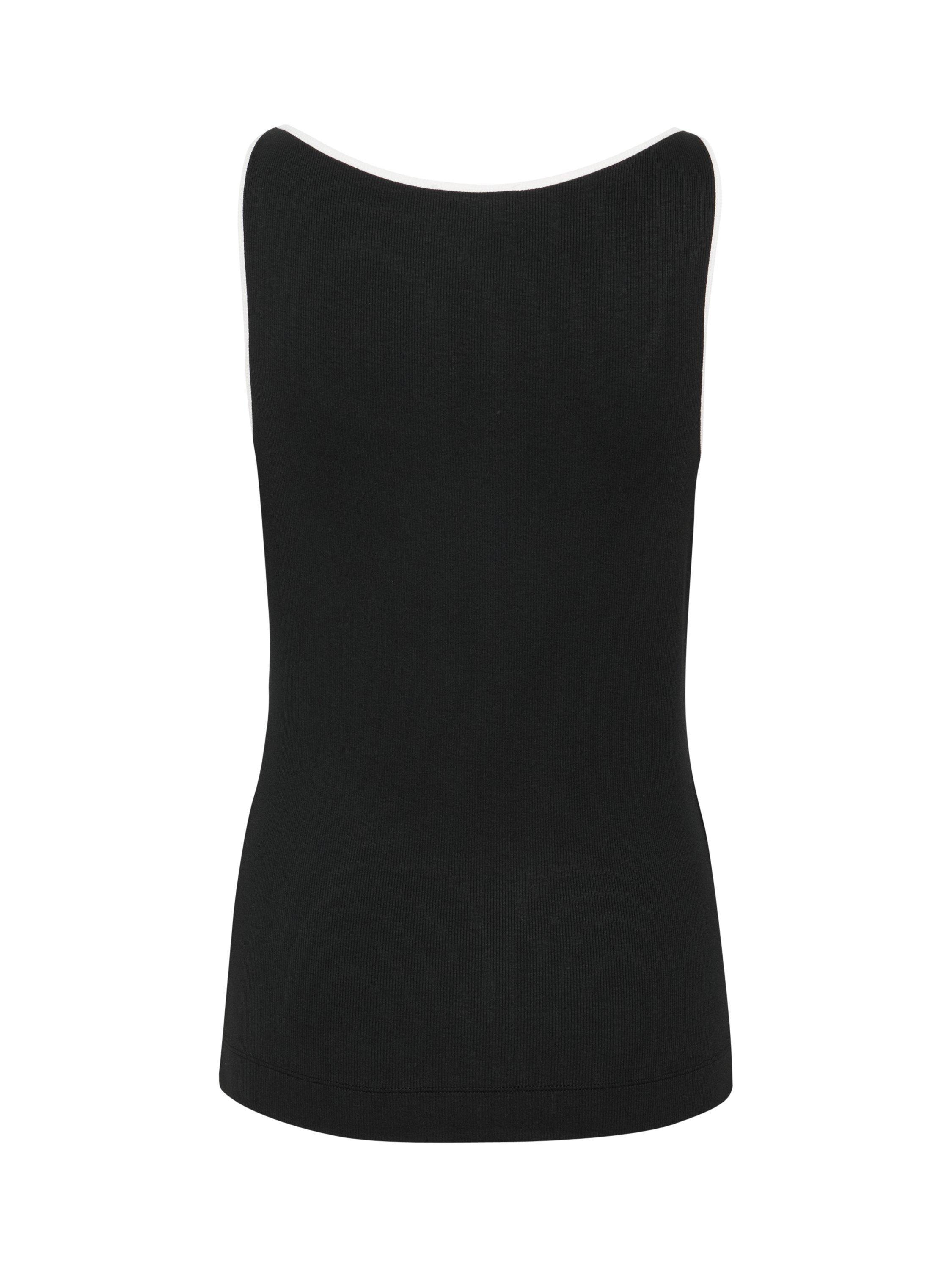 Product image 6 of 6, which shows Soaked In Luxury Ida Scoop Neck Tank Top, Black/White, M