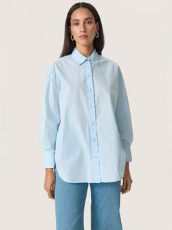 Soaked In Luxury Jani Poplin Shirt, Blue, Blue