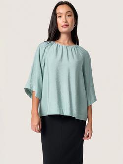 Soaked In Luxury Leodora Round Neck Top, Blue, Blue