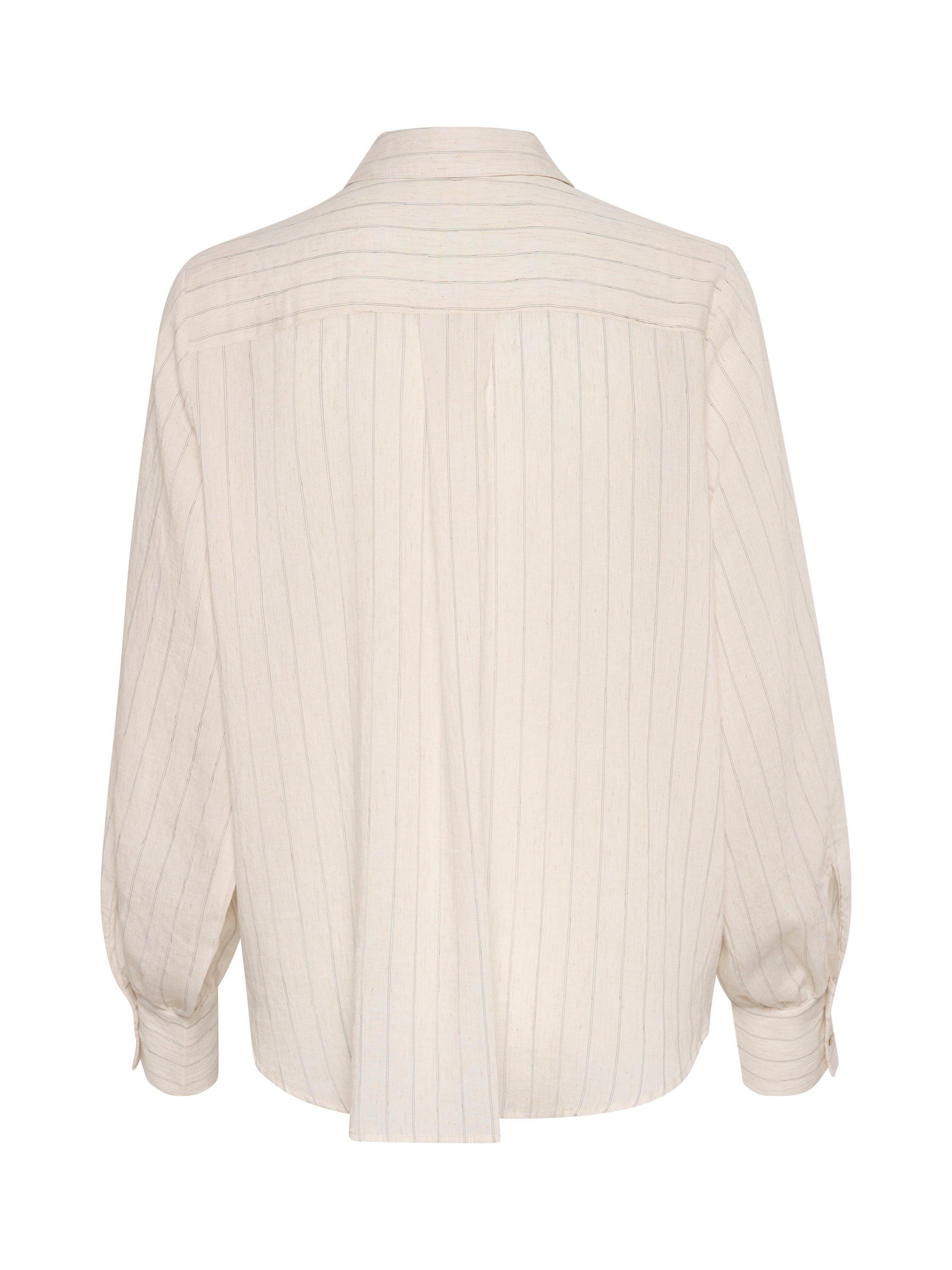 Product image 6 of 6, which shows Soaked In Luxury Roya Stripe Shirt, Natural Beige, S