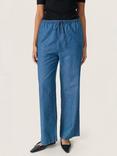 Soaked In Luxury Chamy Chambray Trousers, Blue