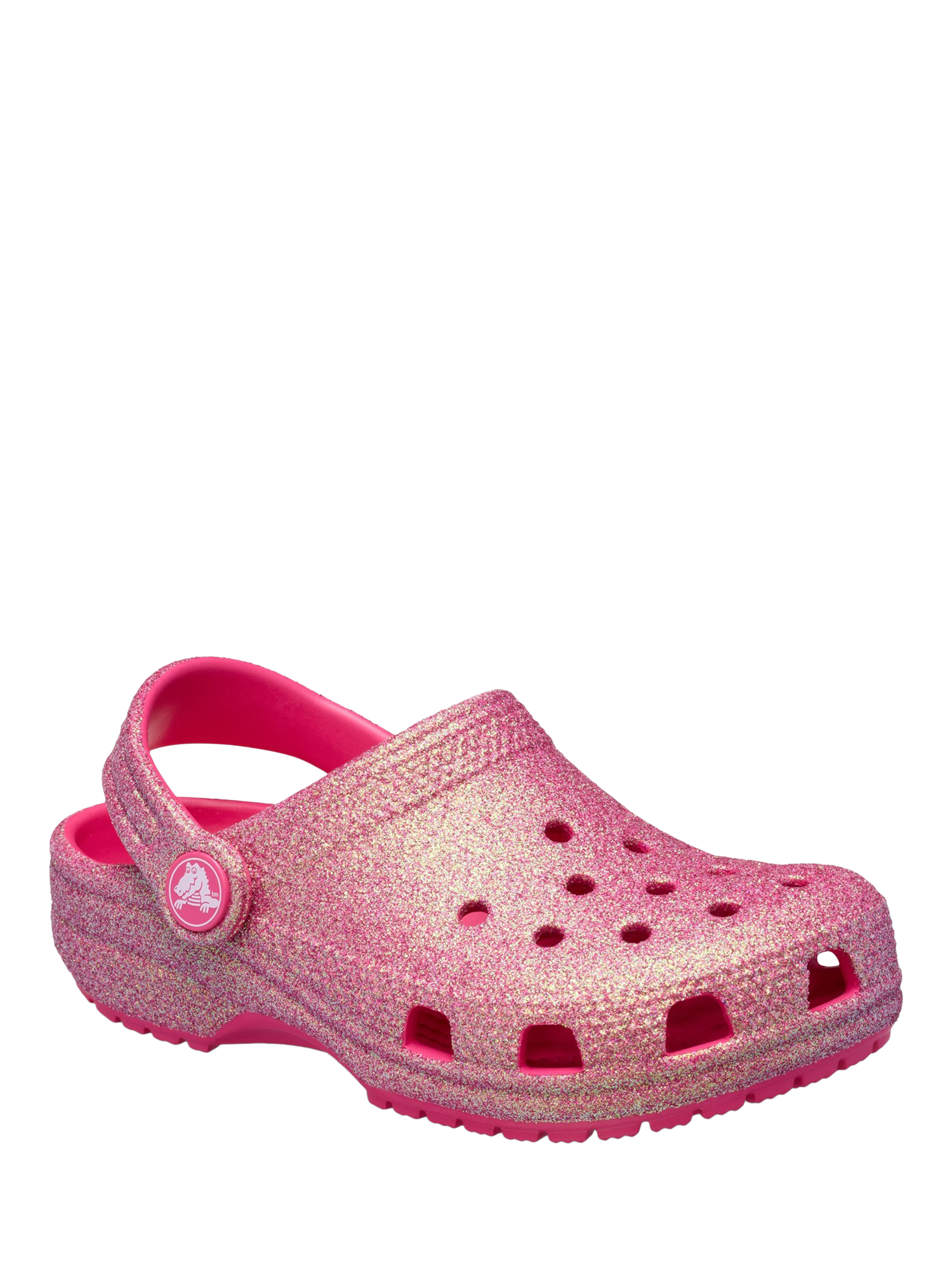 Product image 2 of 6, which shows Crocs Kids' Classic Glitter Clogs, Dragon Fruit, 11 Jnr