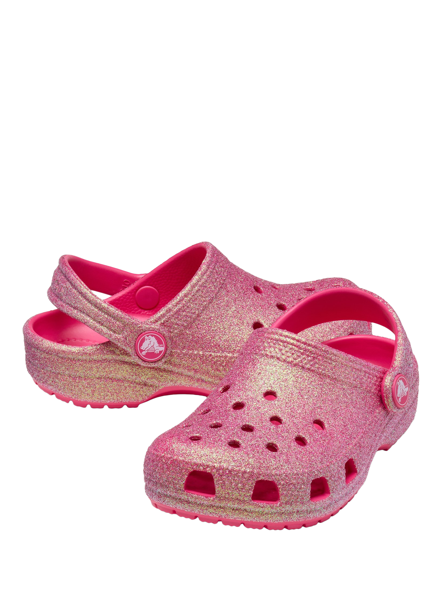 Product image 4 of 6, which shows Crocs Kids' Classic Glitter Clogs, Dragon Fruit, 11 Jnr