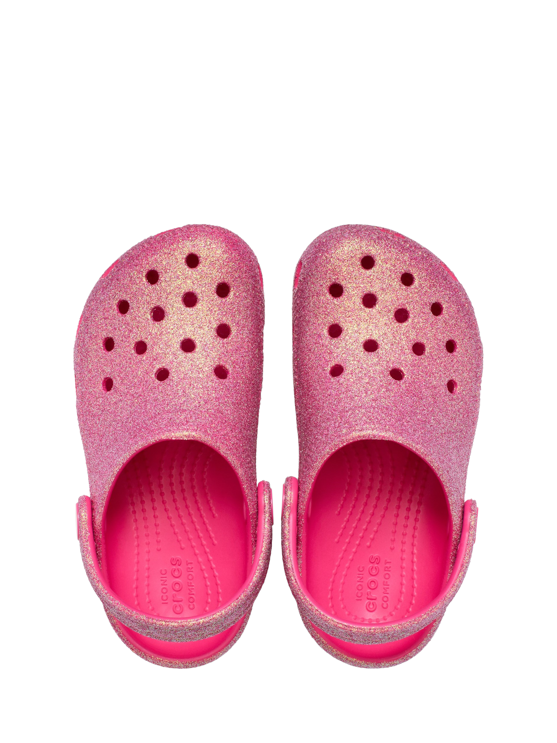 Product image 6 of 6, which shows Crocs Kids' Classic Glitter Clogs, Dragon Fruit, 11 Jnr