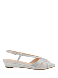 Paradox London Juliette Embellished Low Heel Wedge Sandals, Silver