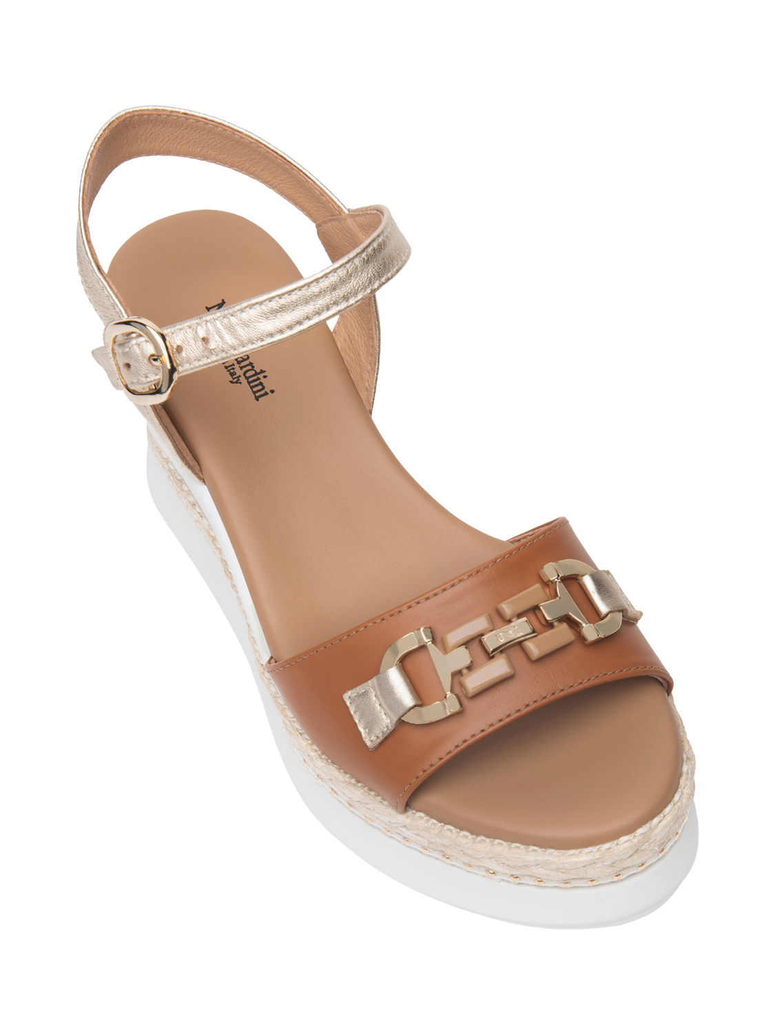 Product image 4 of 4, which shows NeroGiardini Bagheria Wedge Heeled Sandals, Tan, 8