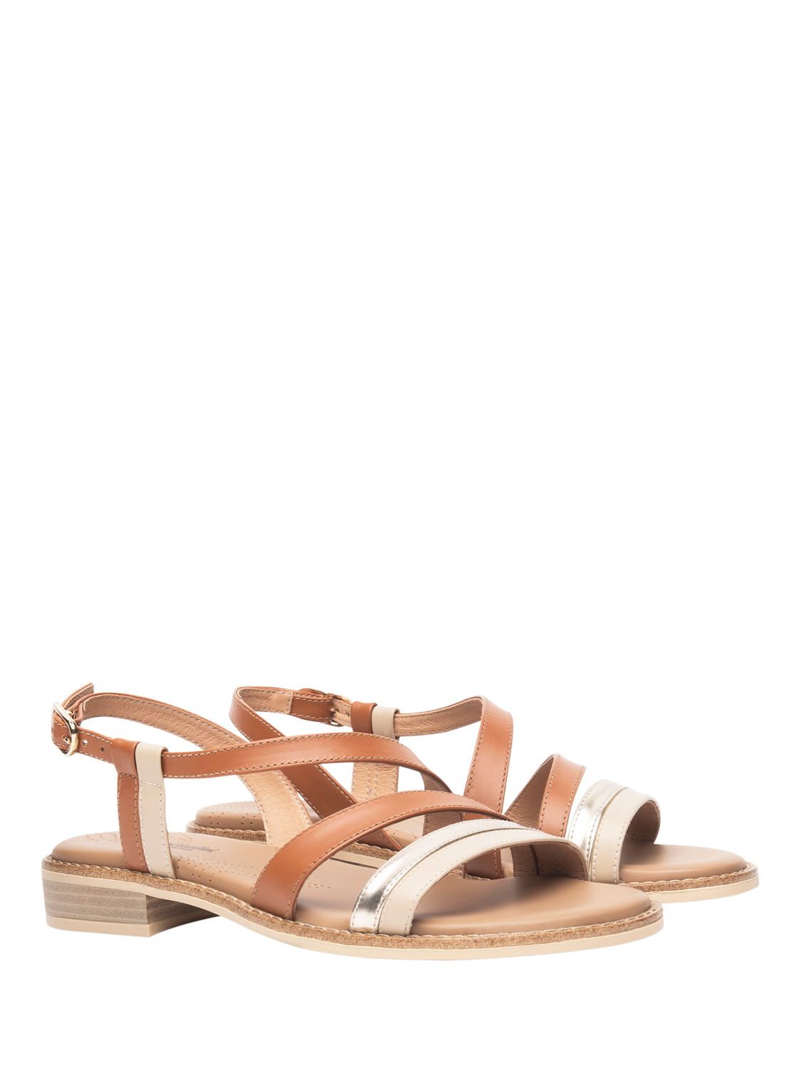 Product image 2 of 4, which shows NeroGiardini Beverino Leather Sandals, Tan, 3