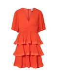 YAS Plira Tiered Dress, Red