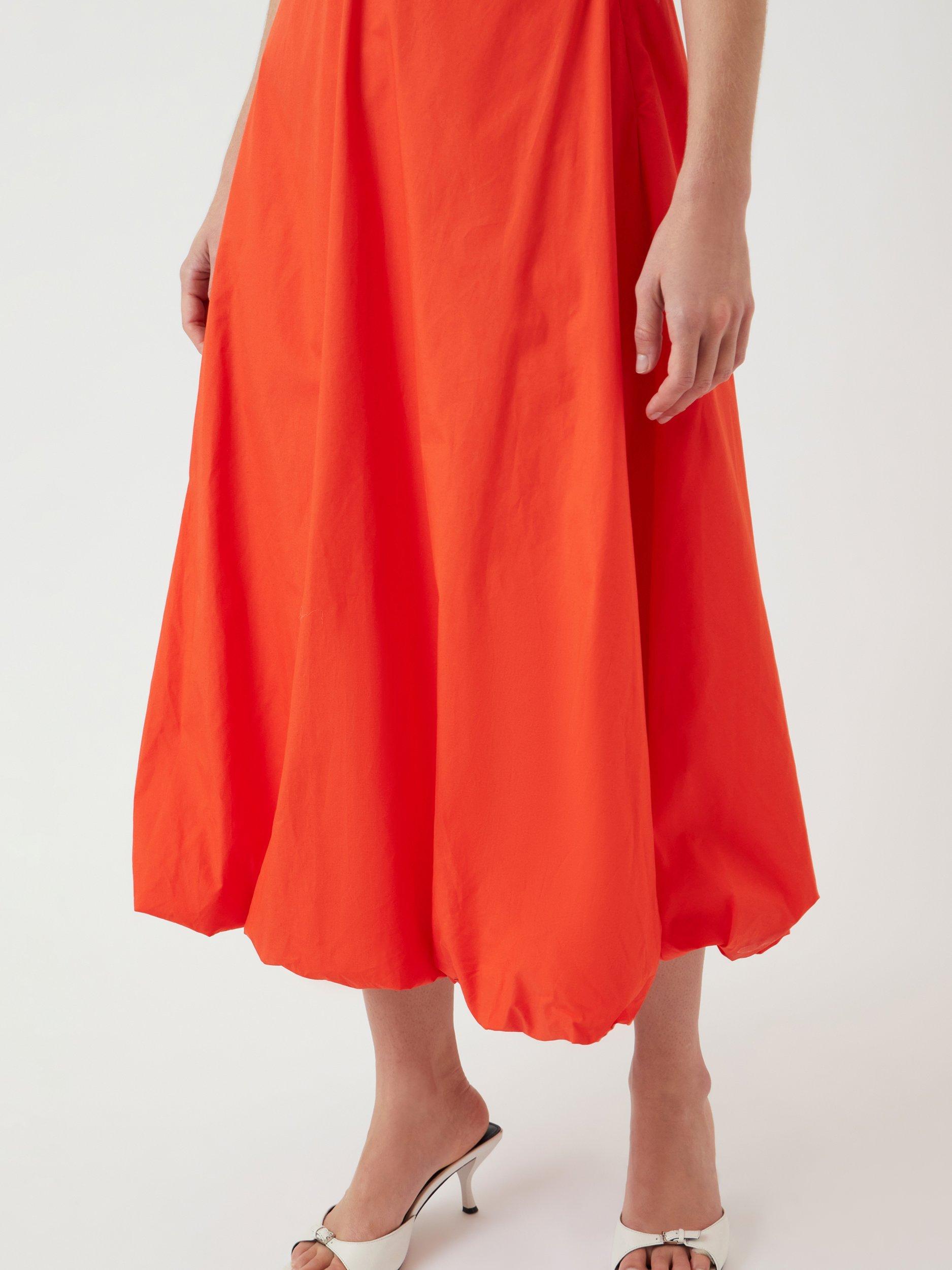 Product image 4 of 5, which shows YAS Rivanna Puff Sleeve Flared Dress, Red, 6