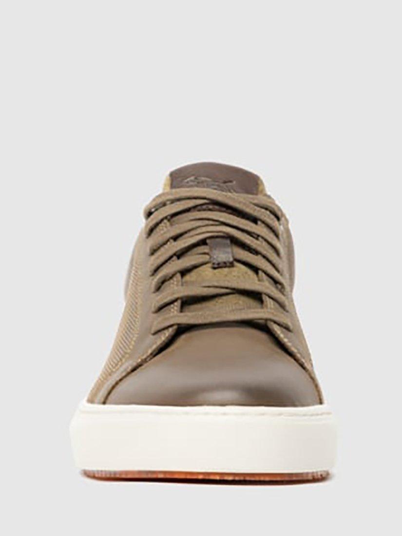 Product image 4 of 10, which shows Rodd & Gunn Transit Leather Lace Up Trainers, Sandstone, 6