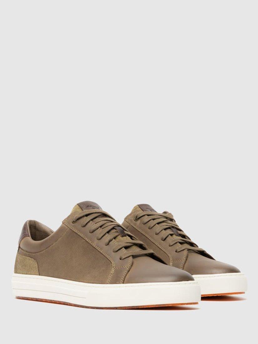 Product image 8 of 10, which shows Rodd & Gunn Transit Leather Lace Up Trainers, Sandstone, 6