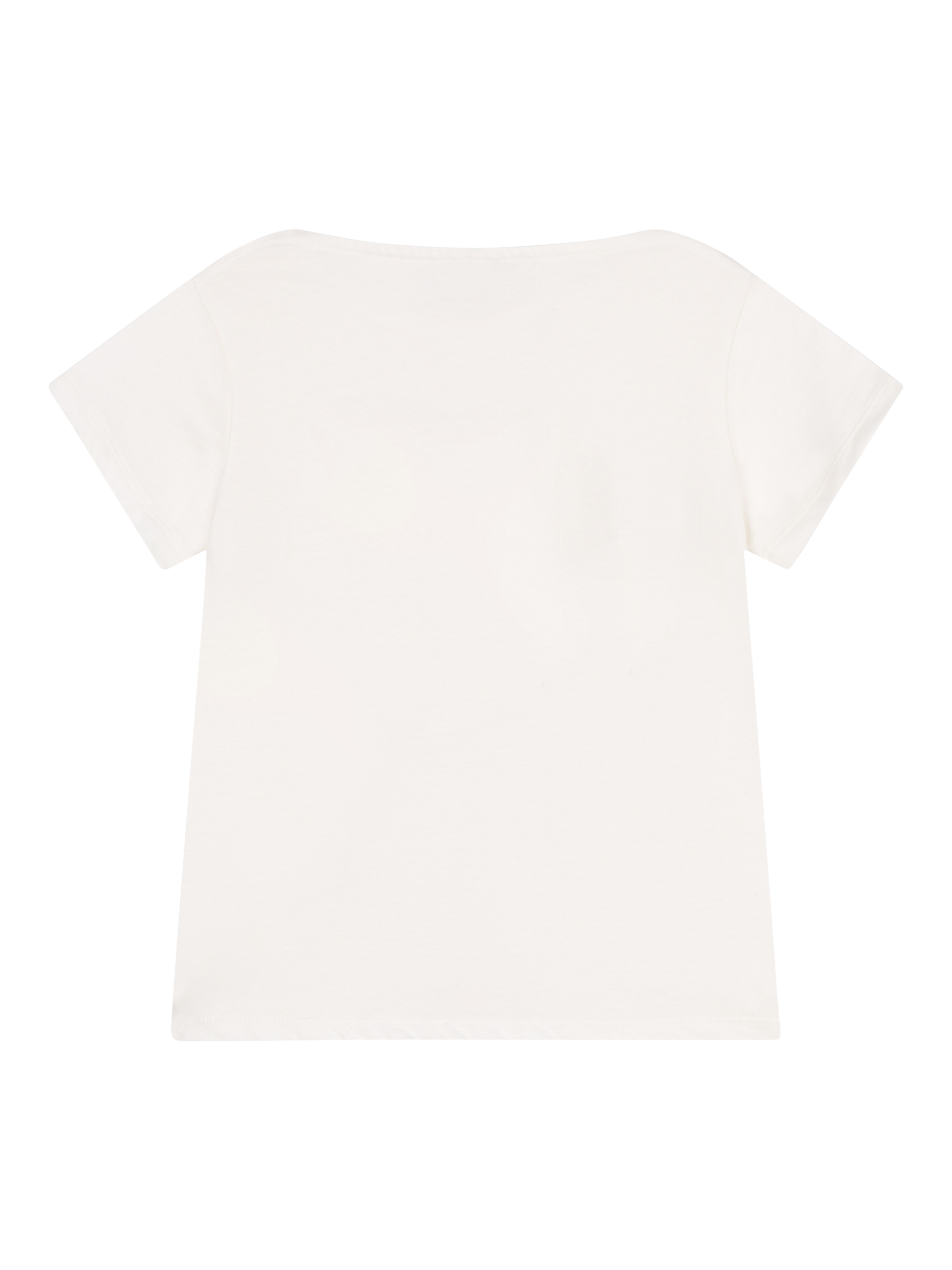Product image 2 of 3, which shows Petit Bateau Kids' Cotton Heart Print T- Shirt, Marshmallow, 3 years