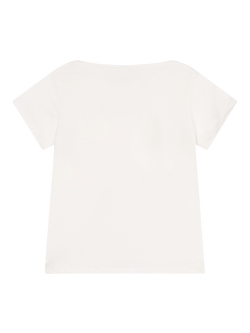 Petit Bateau Kids' Cotton Heart Print T- Shirt, Marshmallow - view 2, Marshmallow