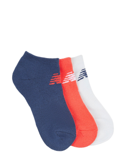 New Balance Kids' Trainer Socks, Pack of 3, Multi, Multi