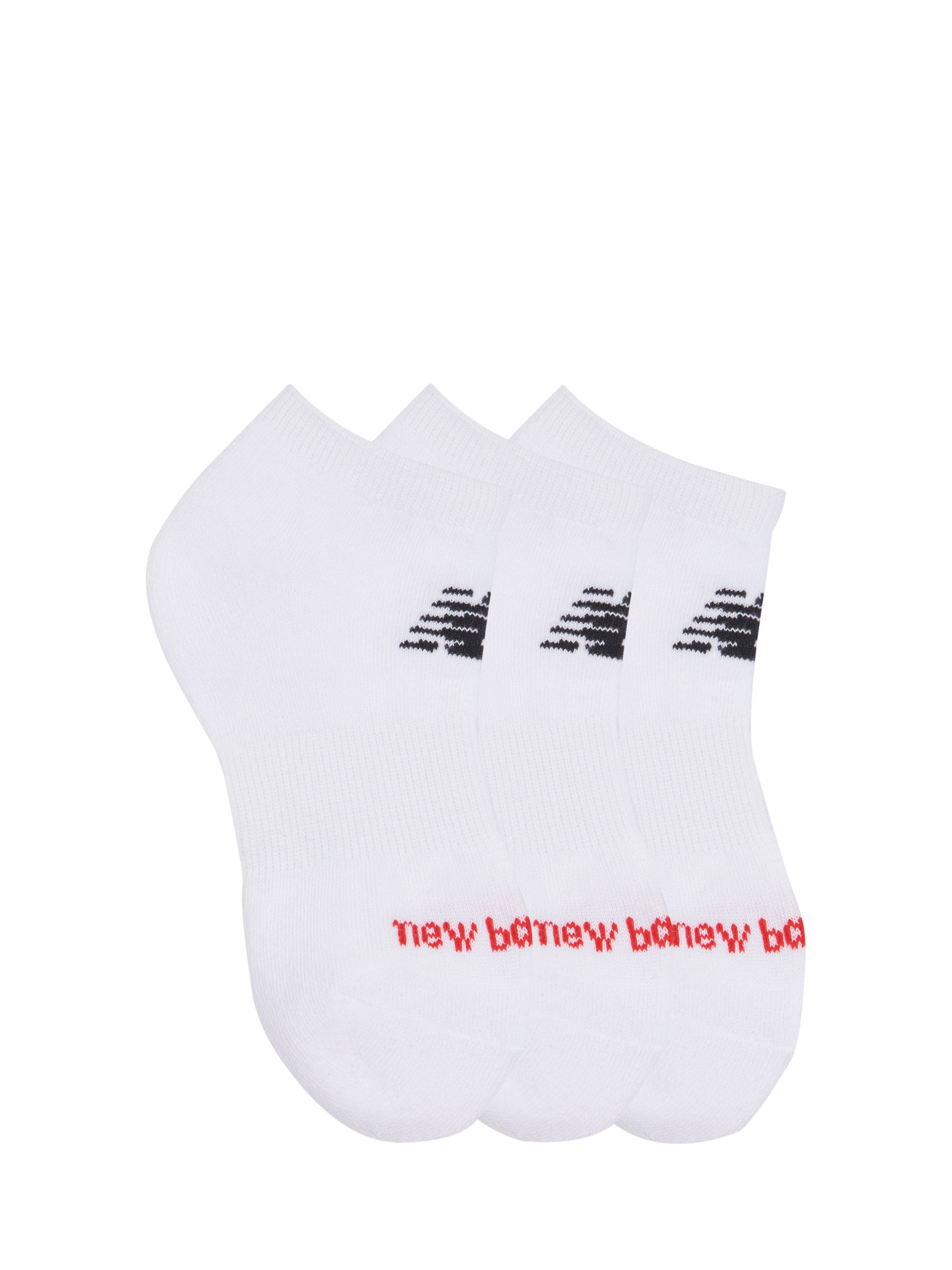 Product image 1 of 3, which shows New Balance Kids' Everyday Trainer Socks, Pack of 6, Bright White, 5.5-8