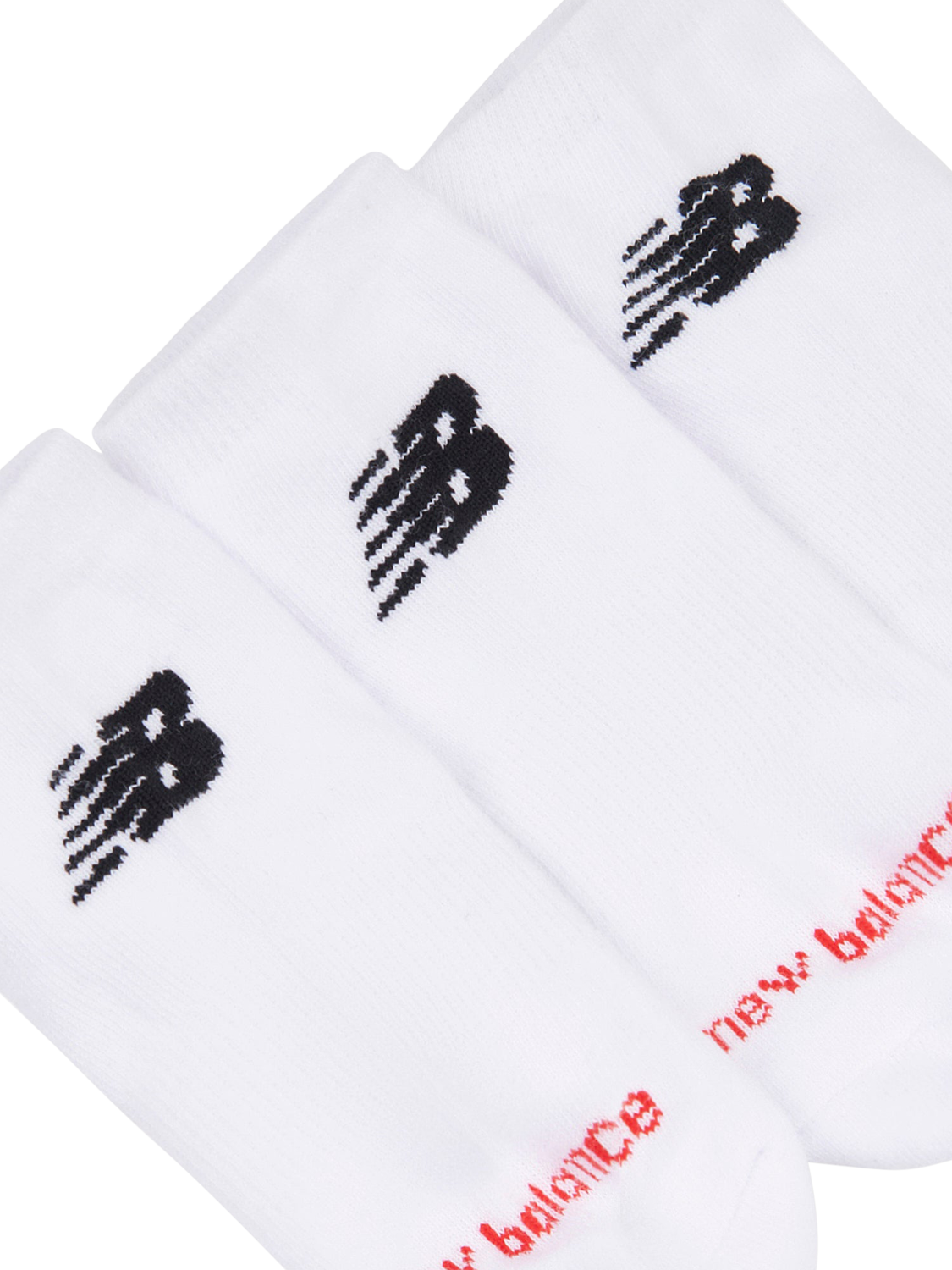 Product image 2 of 3, which shows New Balance Kids' Everyday Trainer Socks, Pack of 6, Bright White, 5.5-8