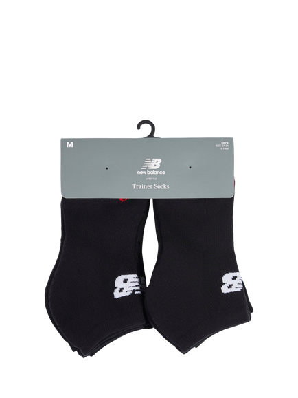 New Balance Kids' Everyday Trainer Socks, Pack of 6, Black - view 2, Black