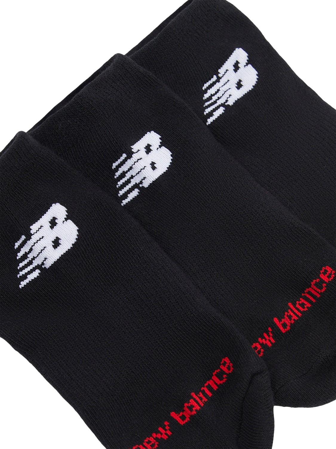 Product image 3 of 3, which shows New Balance Kids' Everyday Trainer Socks, Pack of 6, Black, 5.5-8
