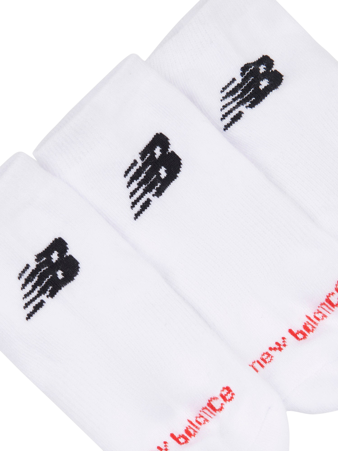 Product image 3 of 3, which shows New Balance Kids' Everyday Trainer Socks, Pack of 3, White, 2.5-5