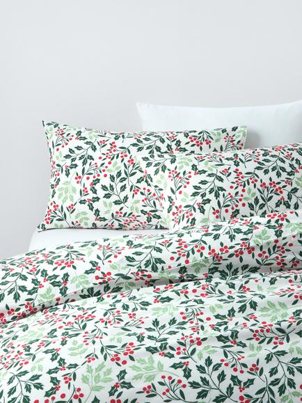 John Lewis Cotton Winter Berry Duvet Cover Set, Multi Multi