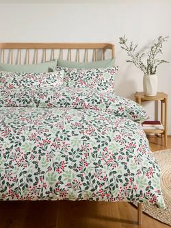 John Lewis Cotton Winter Berry Duvet Cover Set - view 2, Multi Multi