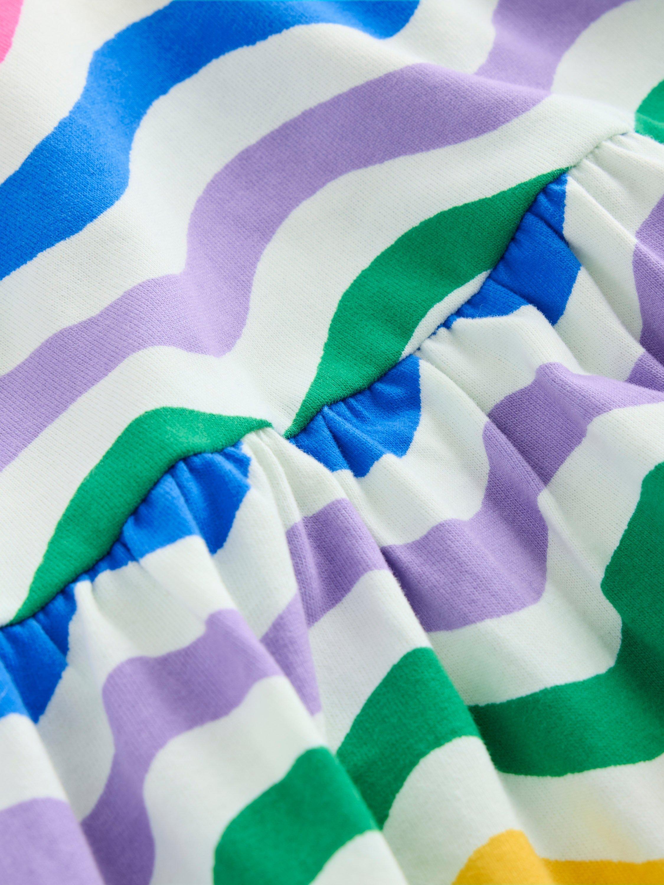 Product image 3 of 4, which shows Mini Boden Kids' Ariel Twirly Jersey Dress, Multi Wave, 2-3 years