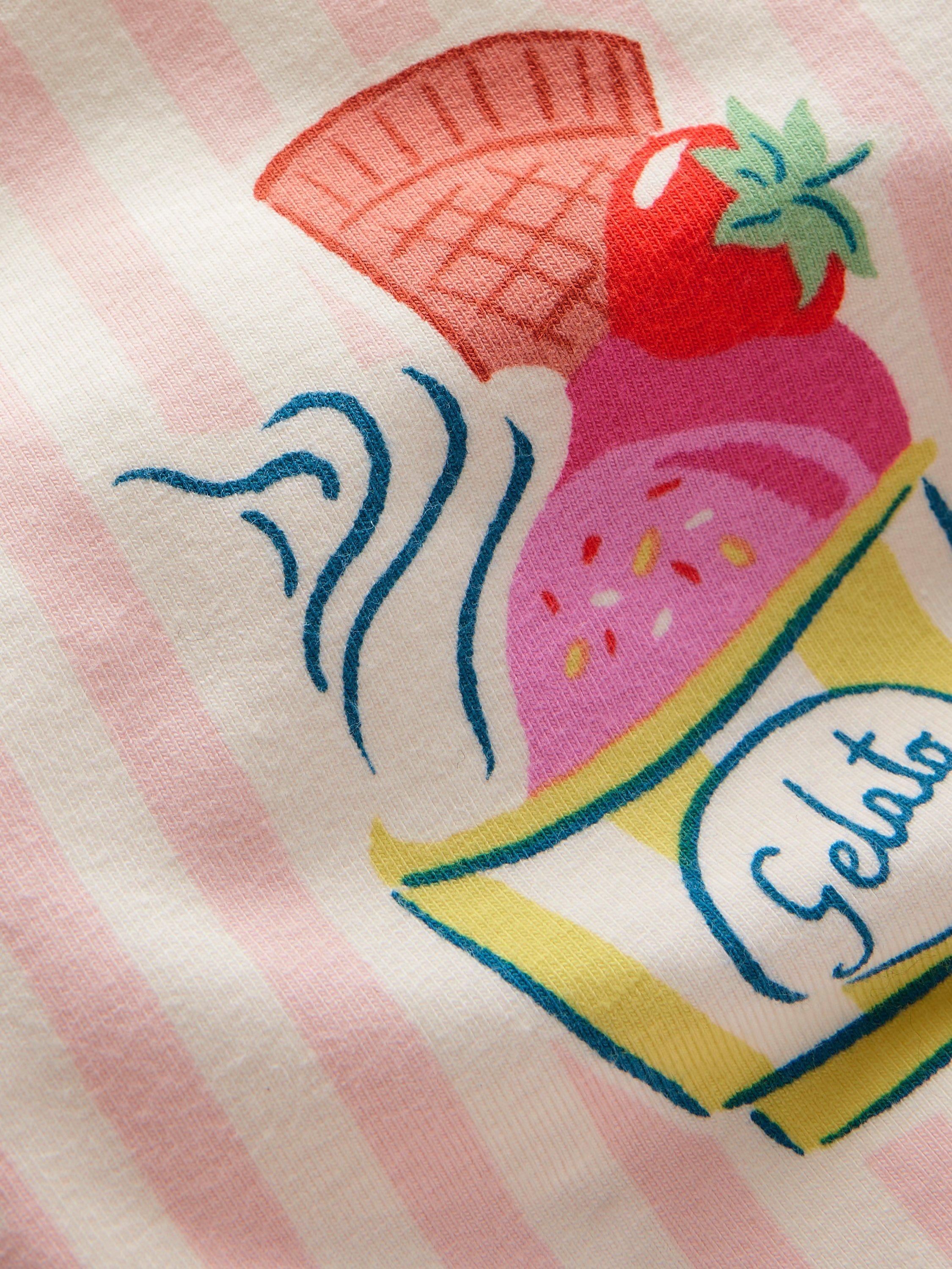 Product image 3 of 3, which shows Mini Boden Kids' Fun Cropped Leggings, Pink Stripe, 2-3 years