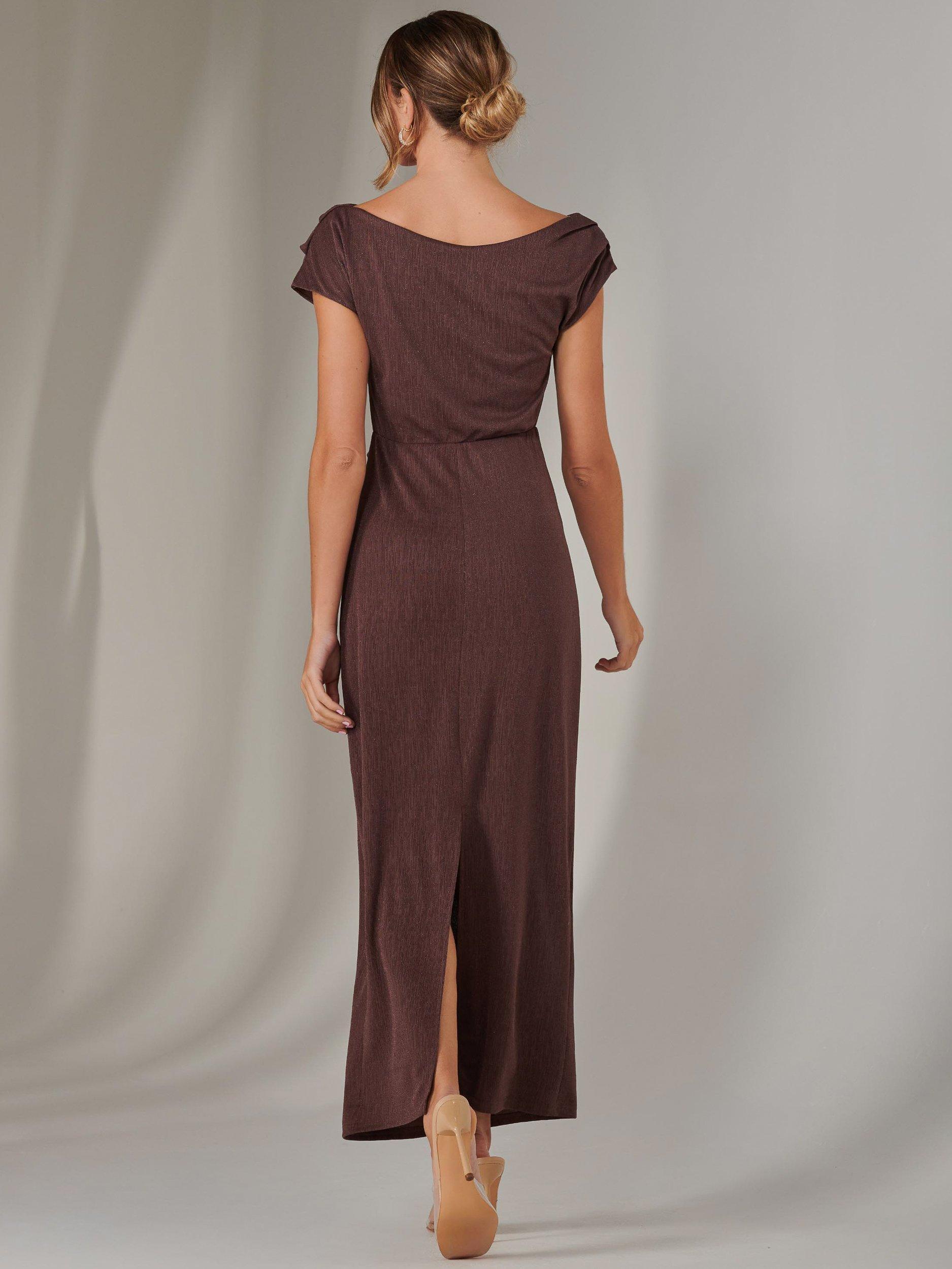 Product image 2 of 7, which shows Jolie Moi Bodycon Maxi Dress, Brown, 8