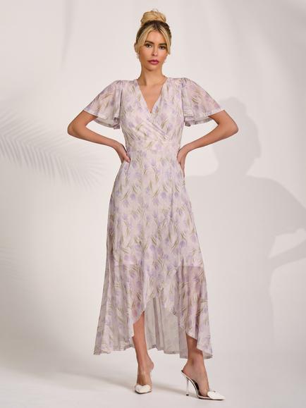 Jolie Moi Floral Wrap Midaxi Dress, Multi, Multi