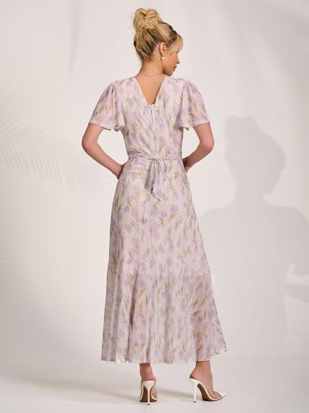 Jolie Moi Floral Wrap Midaxi Dress, Multi - view 2, Multi