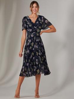 Jolie Moi Floral Wrap Midaxi Dress, Multi Floral, Multi Floral