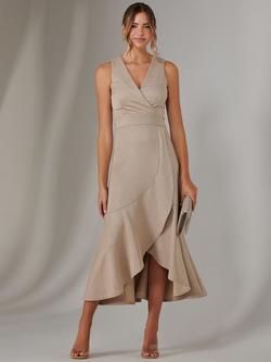 Jolie Moi Frill Hem Maxi Dress, Gold, Gold