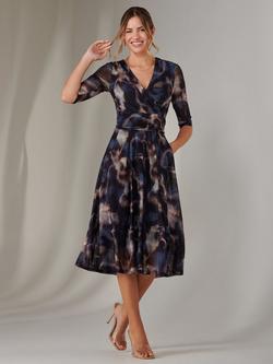 Jolie Moi Leopard Wrap Midi Dress, Multi, Multi