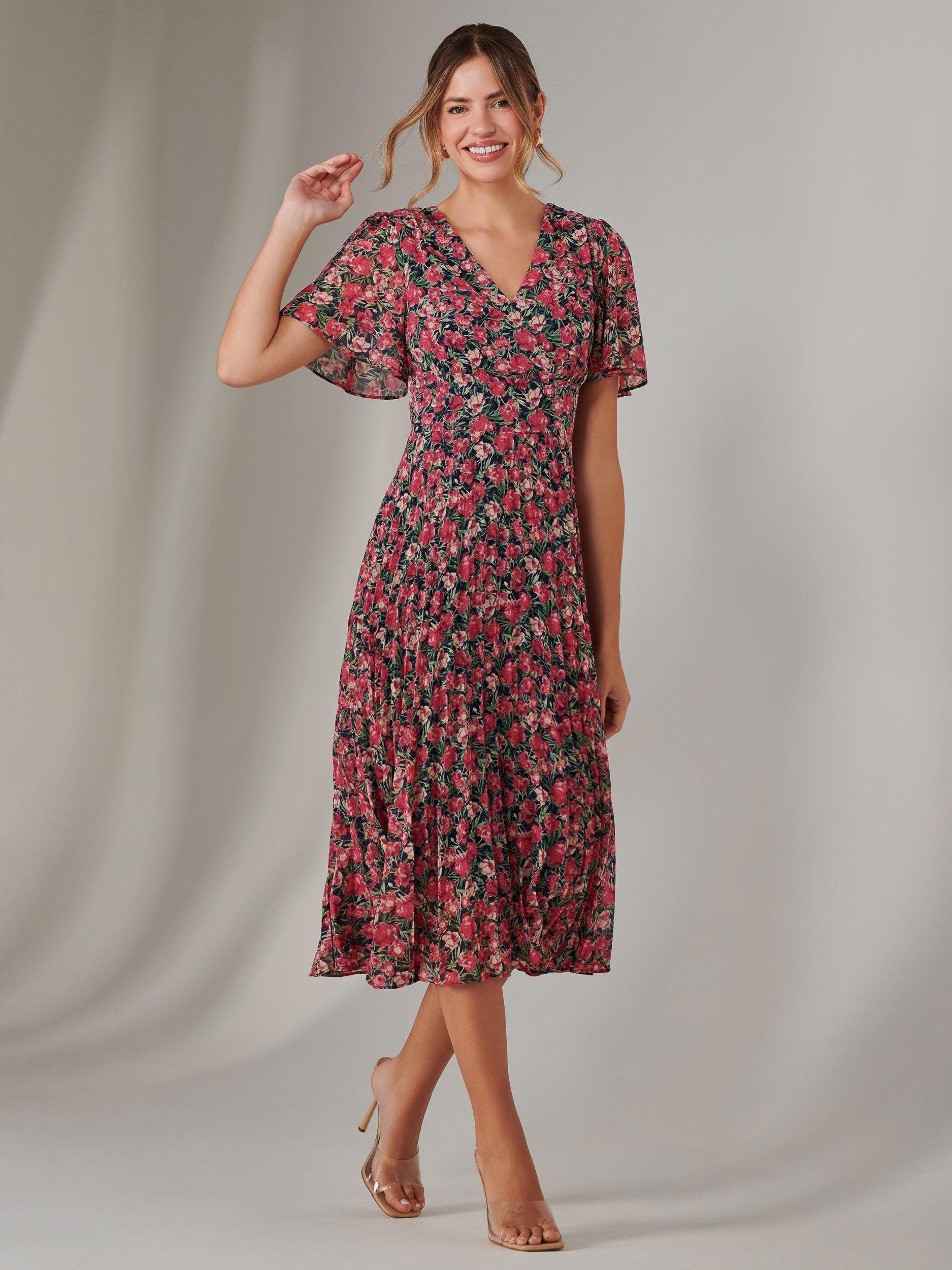 Jolie Moi Floral Wrap Midaxi Dress, Pink