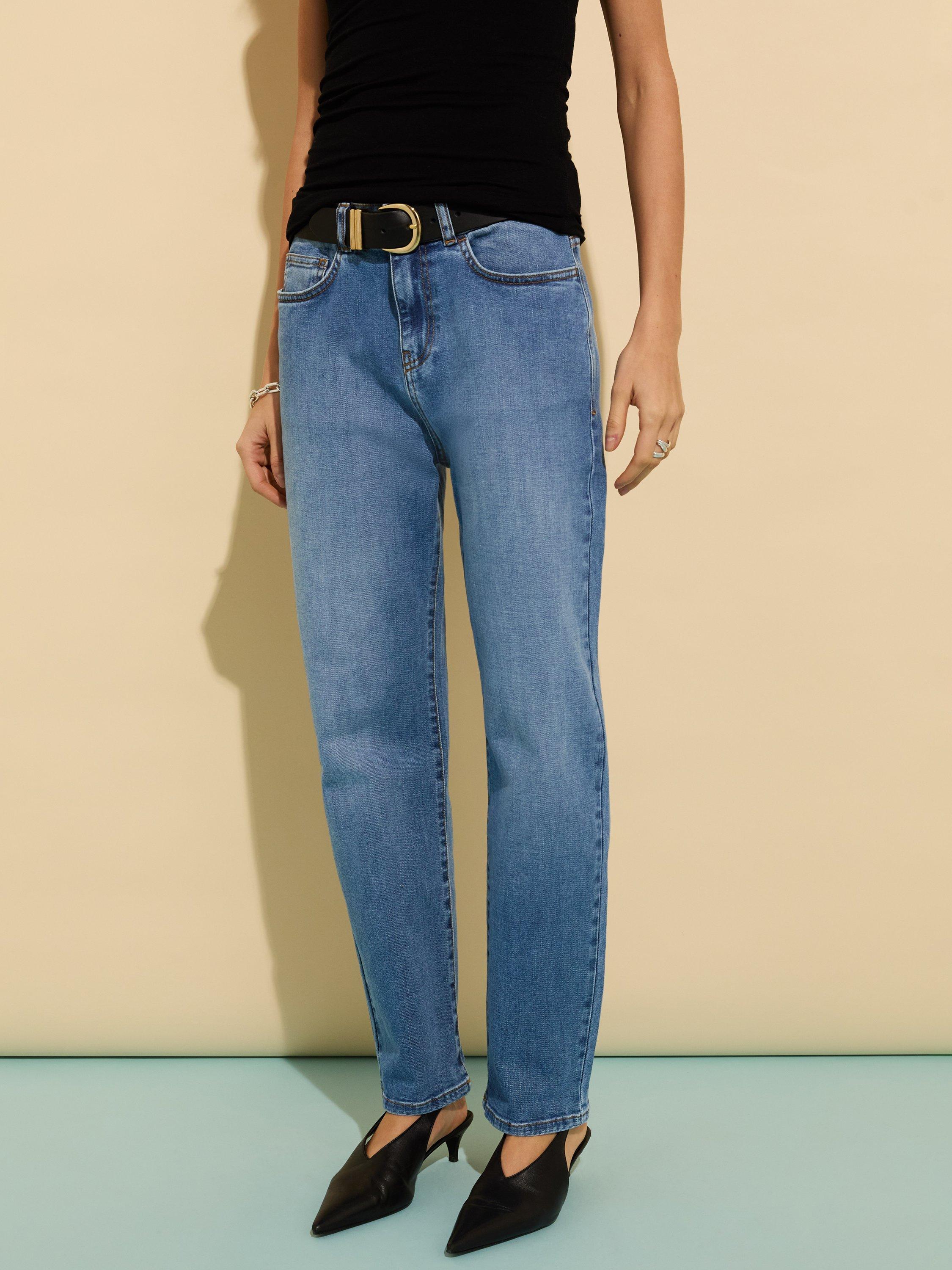 Product image 2 of 7, which shows Baukjen Eda Organic Cotton Rich Boyfriend Jeans, Light Washed Indigo, 10