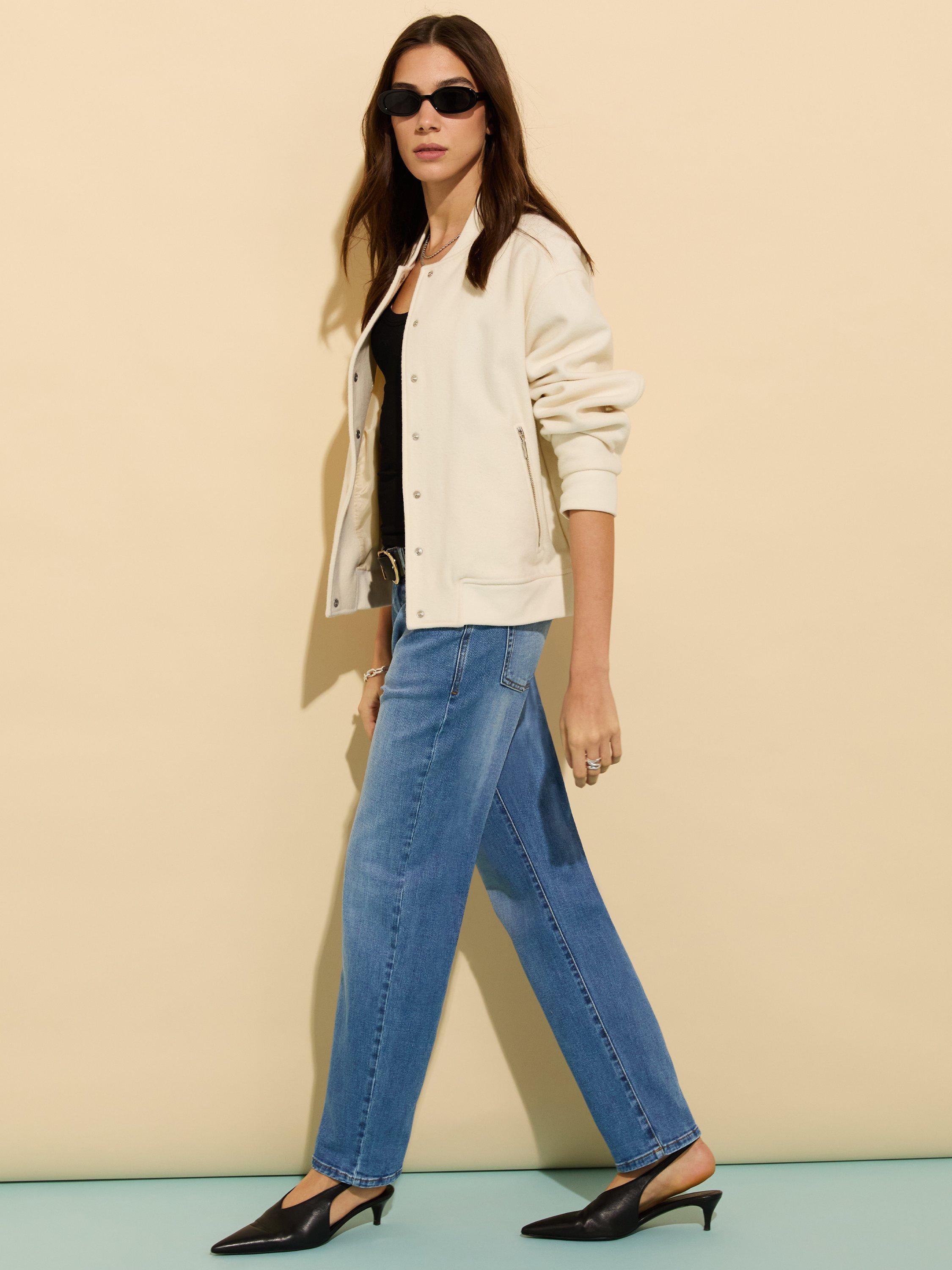 Product image 3 of 7, which shows Baukjen Eda Organic Cotton Rich Boyfriend Jeans, Light Washed Indigo, 10